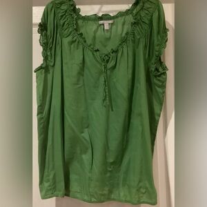 Green lightweight women’s cotton blouse- XXL
